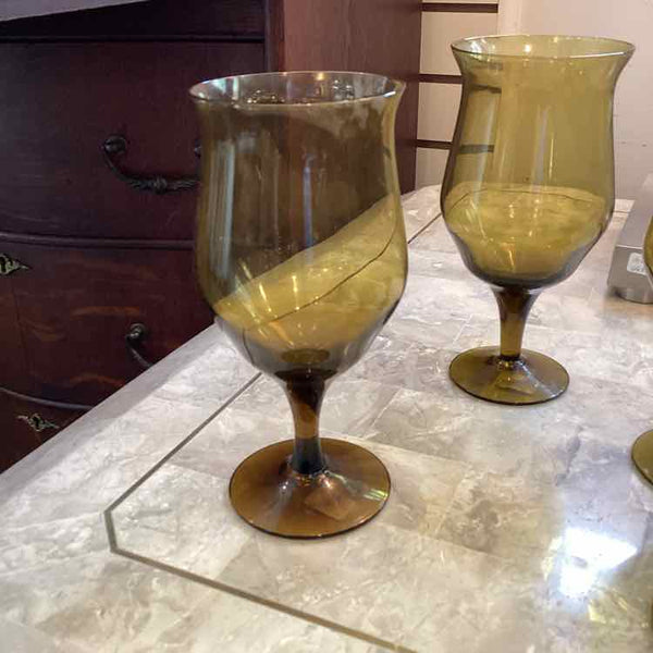 5 Amber Wine Glasses (Denby)