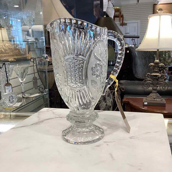Vintage Etched Crystal Pitcher - Vine Pattern