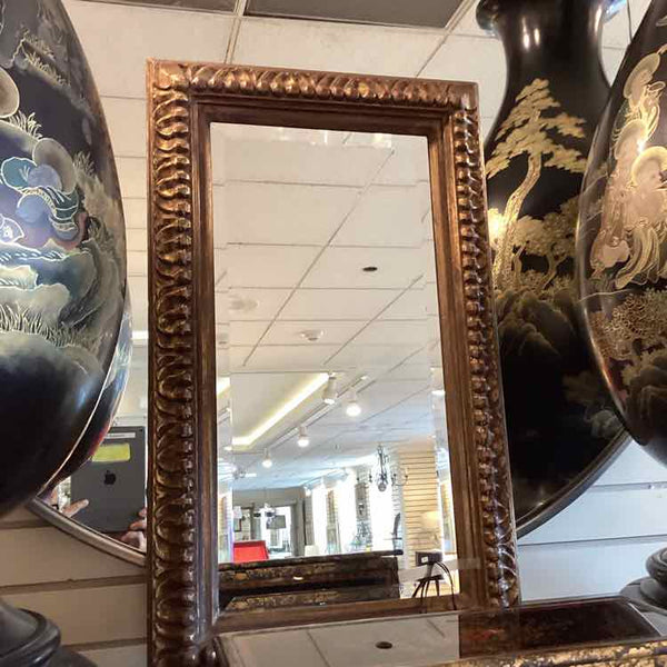 Beveled Mirror in Gold & Black Frame