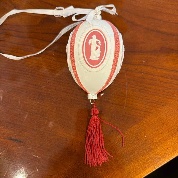 White/Salmon Jasperware Egg Ornament (Wedgwood)