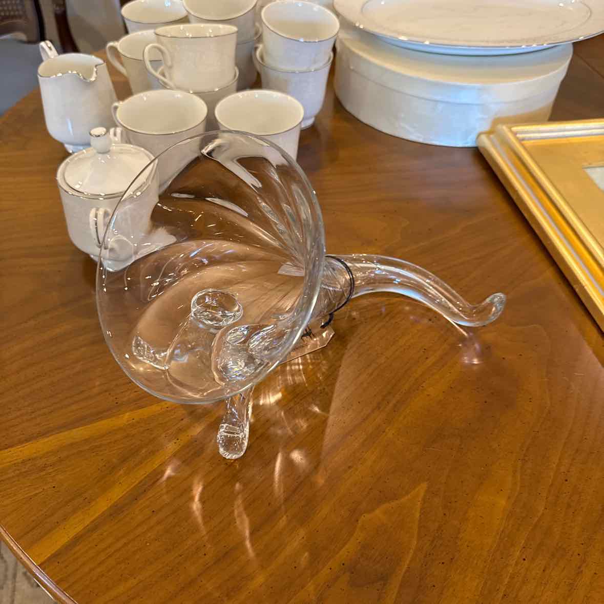 Tiffin Crystal Cornucopia Vase