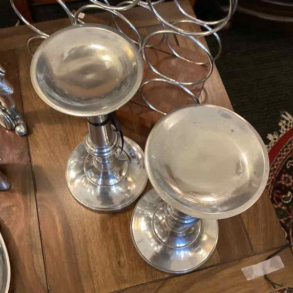 Pair Of Silver Taper Candleholders