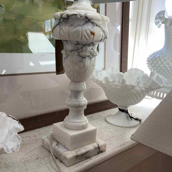 Alabaster Lamp with Green Shade