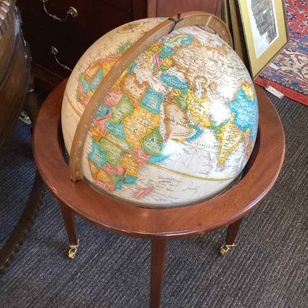 Floor Globe On Wood Stand