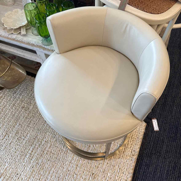 Metal Base Cream Seat Stool