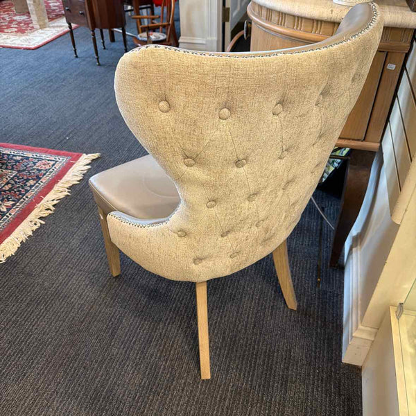 Gray Vinyl Side Chair w/Nail Head Trim
