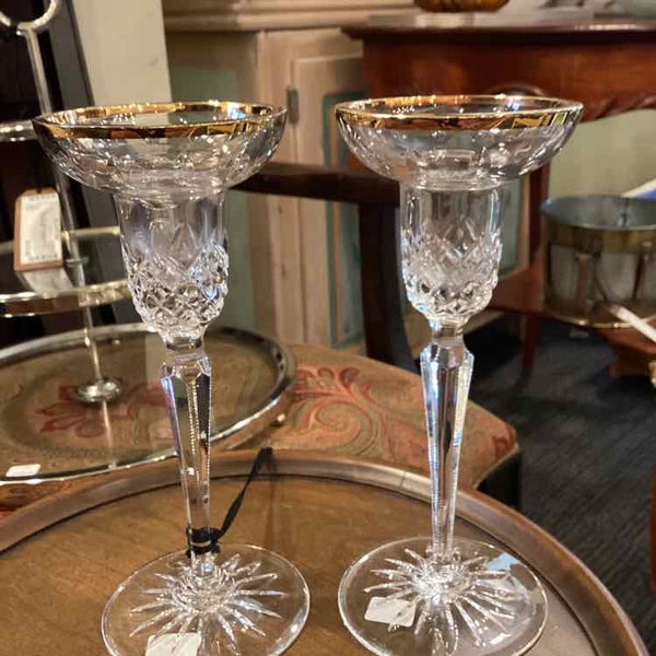 Pair Of Wedgwood Gold Rimmed Candle Holders