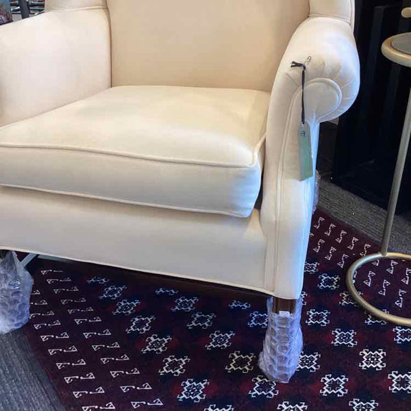 Ivory Chippendale Wing Back Chair