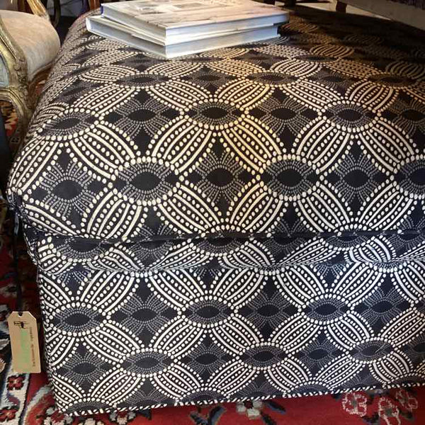 Black And Cream Storage Ottoman