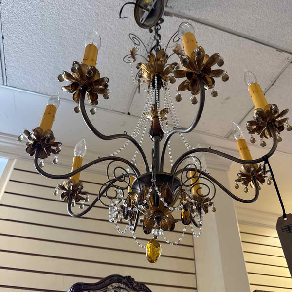 8 Arm Amber Chandelier