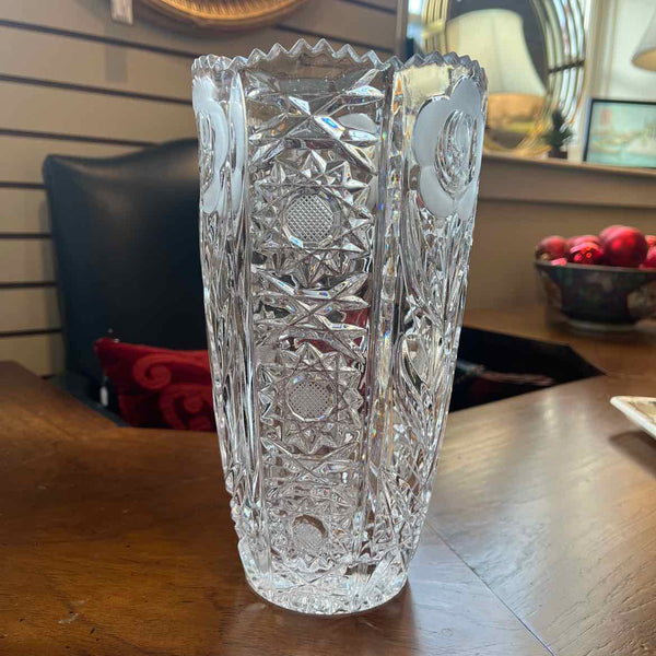 Leaded Crystal Etched Vase