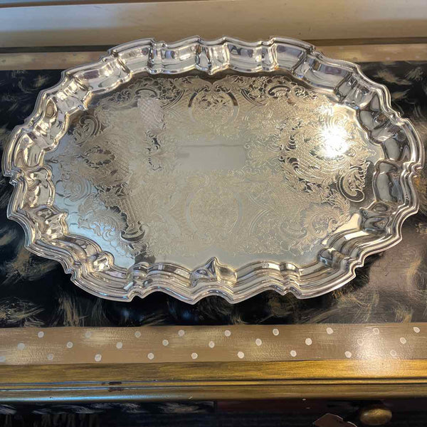 Footed Silverplate Platter