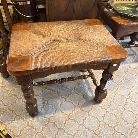 Hammary Wood And Woven Seat Ottoman