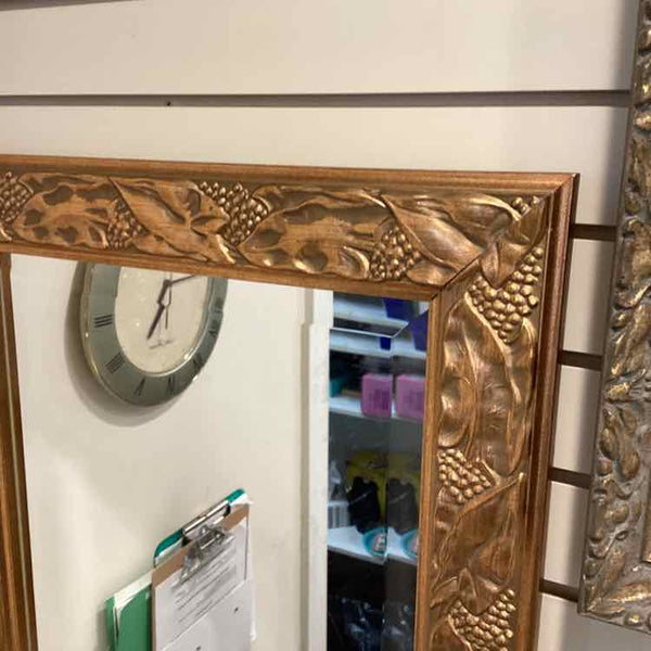 Gold Framed Leaf Engraved Mirror