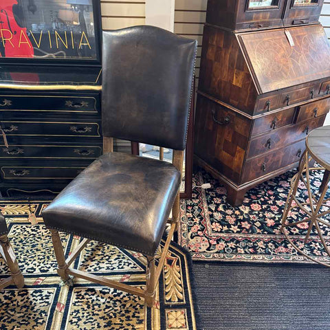 Rustic Leather Side Chair