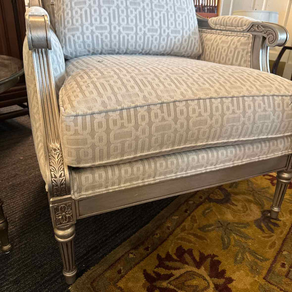 Ethan Allen Geometric Silvertone Chair