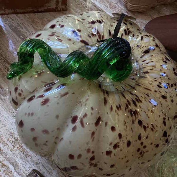 Pale Yellow Pumpkin With Green Stem