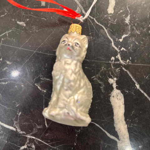 Radko White Kitty Ornament