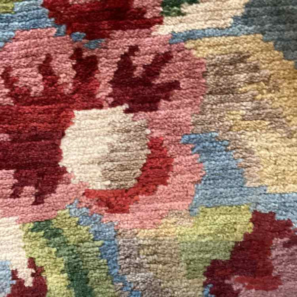Seville Blue Floral Rug - India Weave