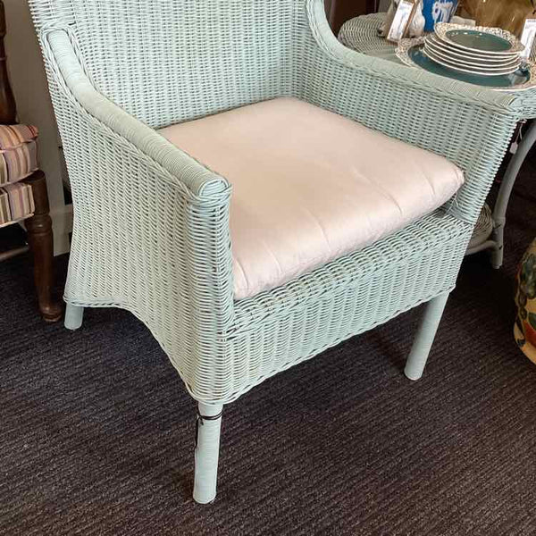 Pale Blue Wicker Chair