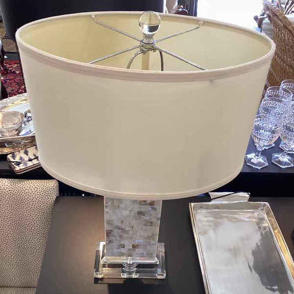 Pair Of Mother Of Pearl Column Lamps