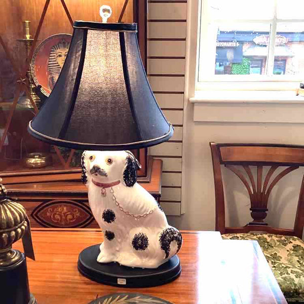 Ceramic Staffordshire Style Dog Lamp