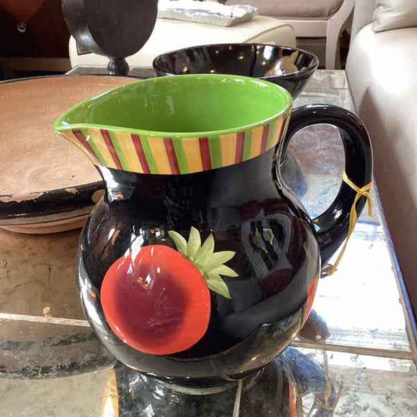 Crate & Barrel Black Pitcher