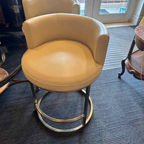 Metal Base Cream Seat Stool