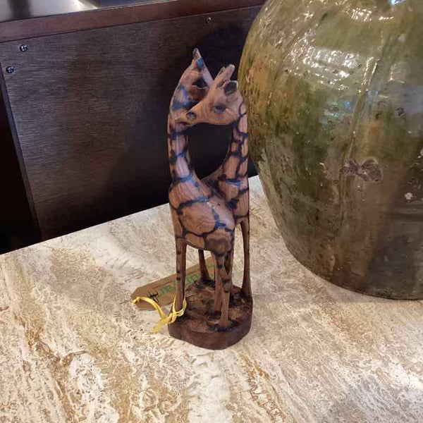 Wood Giraffe Sculpture