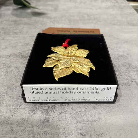 Gold Plated Poinsettia Ornament
