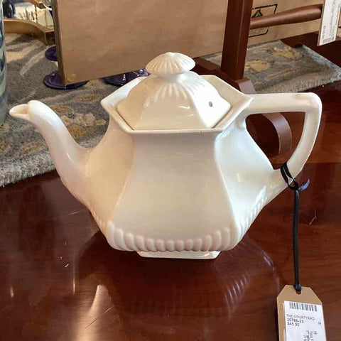White Ironstone Teapot