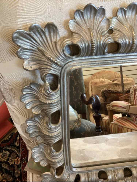 Mirror Tray with Silver Leaf Border