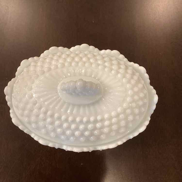 Hobnail Milk Glass Oval Dish