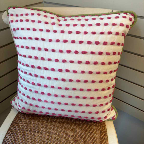 White/Pink Dot Pillow