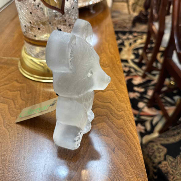 Vintage Viking Frosted Glass Teddy Bear