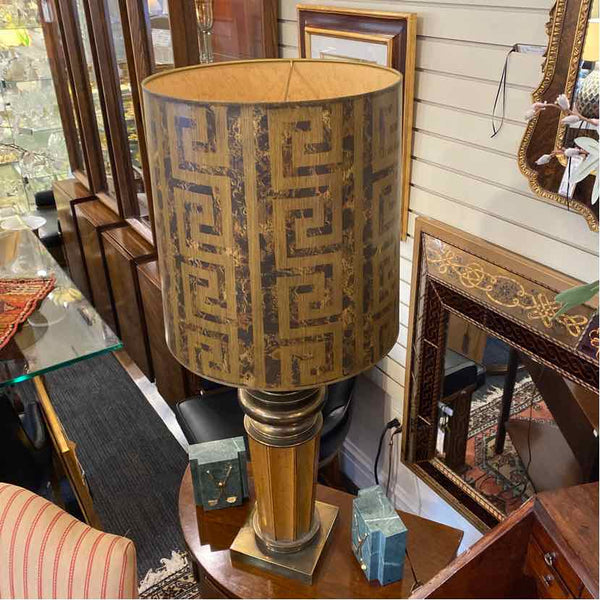 40" Stiffel Brass/Wood Lamp
