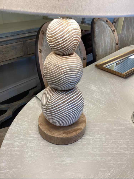Pair Of Wood Boho Lamps