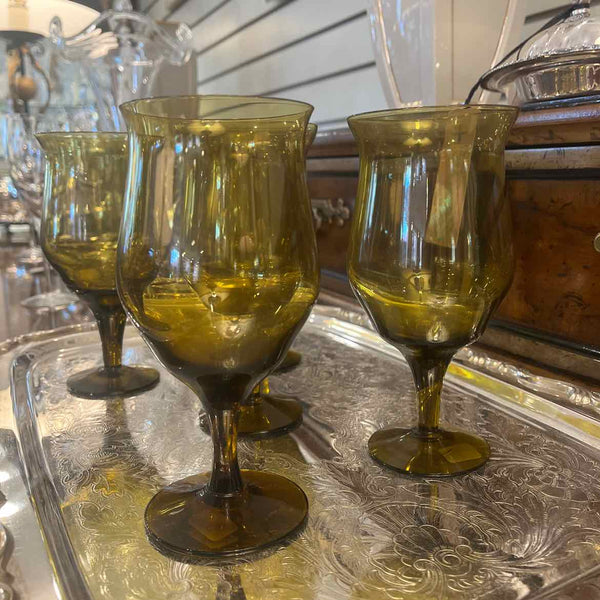 5 Amber Wine Glasses (Danby)