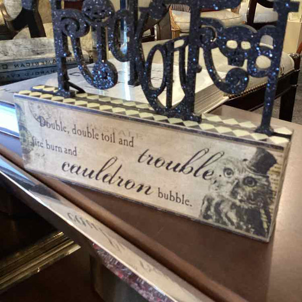 Trick or Treat Sign on Wooden Block