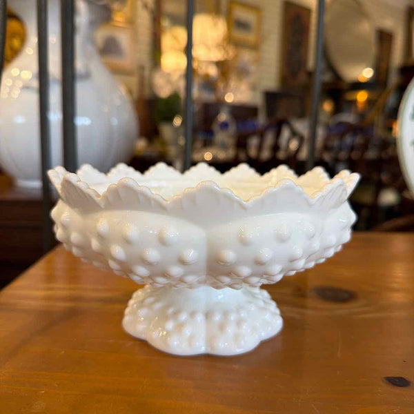 Fenton Hobnail Milk Candle Bowl