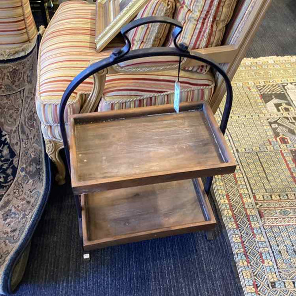 Two Tiered Wood And Iron Tray