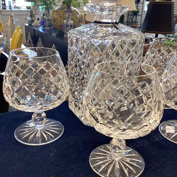 Four Waterford Brandy Snifters And Decanter