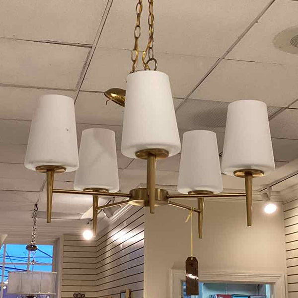 Frosted Glass And Brushed Gold Chandelier