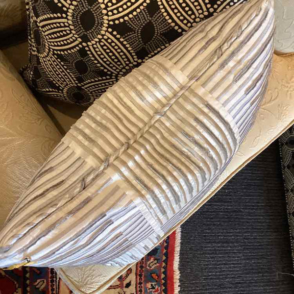 Gray & White Striped Pillow