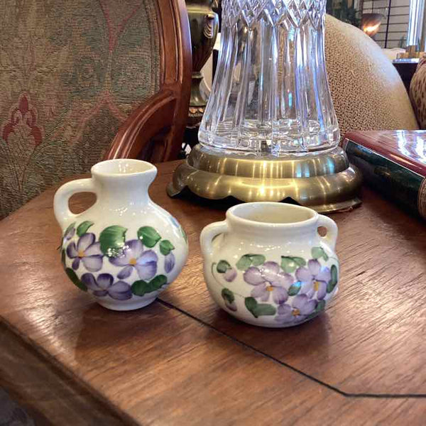 Two Mini Vases With Violets