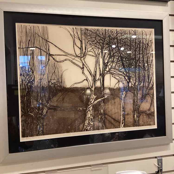 Contemporary Lithograph of Trees