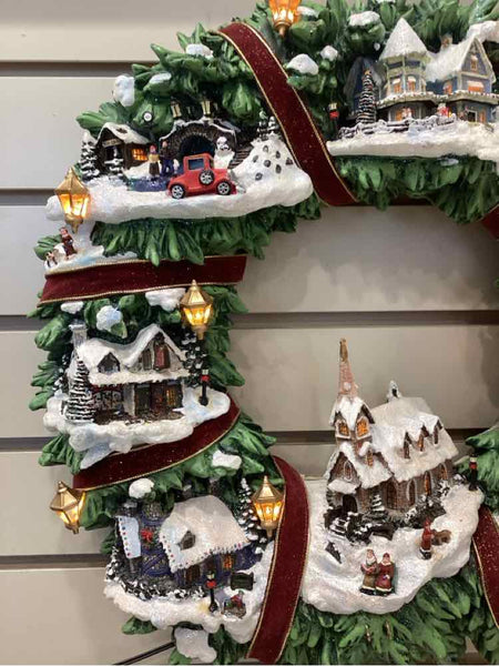 Thomas Kinkade "Christmas Village" Wreath
