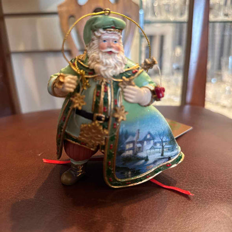 Thomas Kinkade Santa Ornament - Winter Scene on Cape