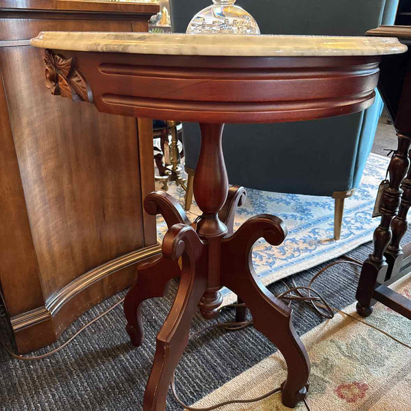 Mahogany And Marble Side Table