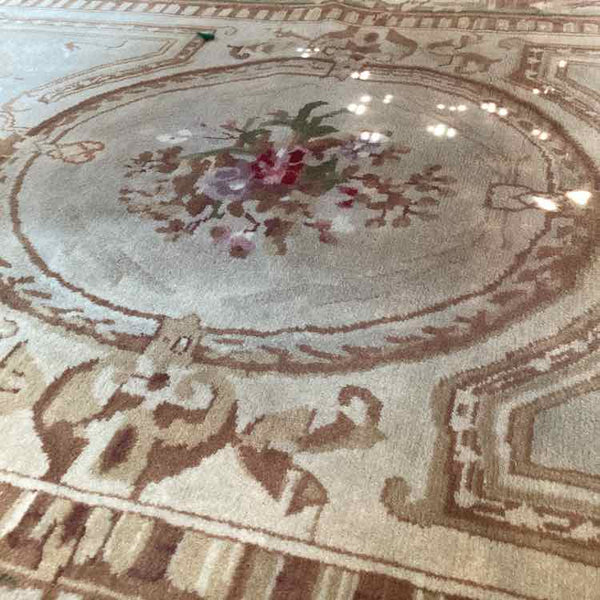 Wool Tan Fringed Rug